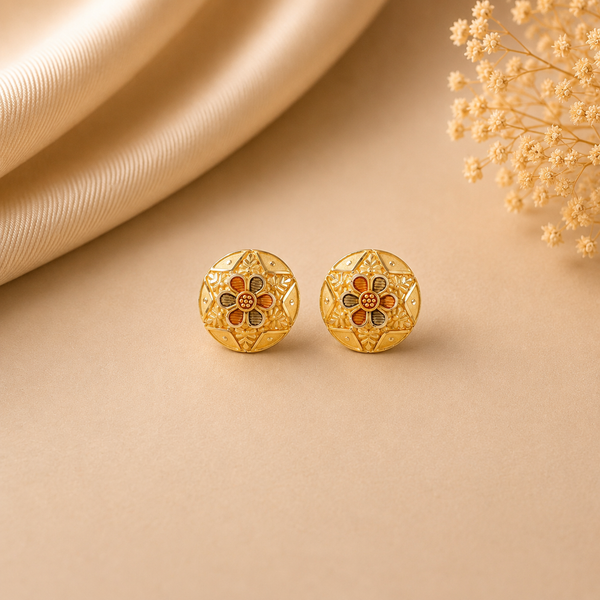 Raktima Beautiful Gold Earrings