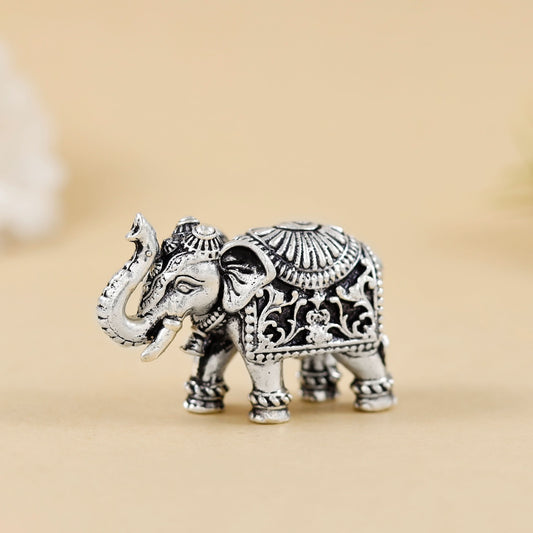 Elegant Antique Silver Elephant Idol