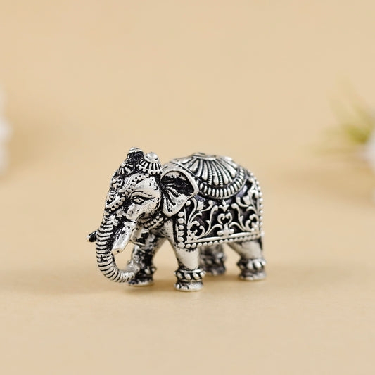 Elegant Antique Silver Elephant Idol