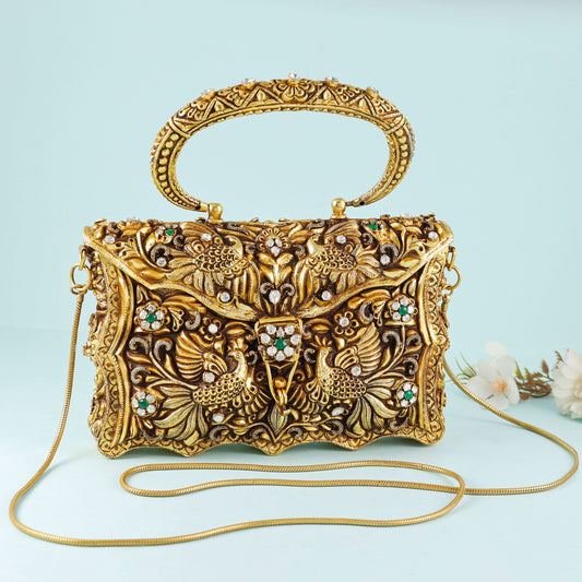Antique Golden Plated Silver Purse