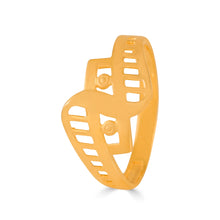 Diya  Elegant Grid Gold Ring