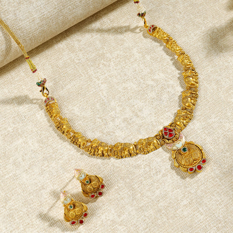 Varnika Elephant Heritage Necklace Set