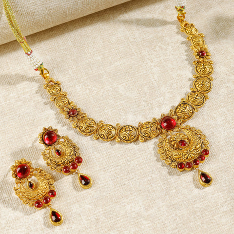 Devika Ruby Radiance Necklace Set