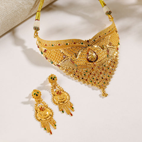 Rashmika Royal V-Shape Necklace Set