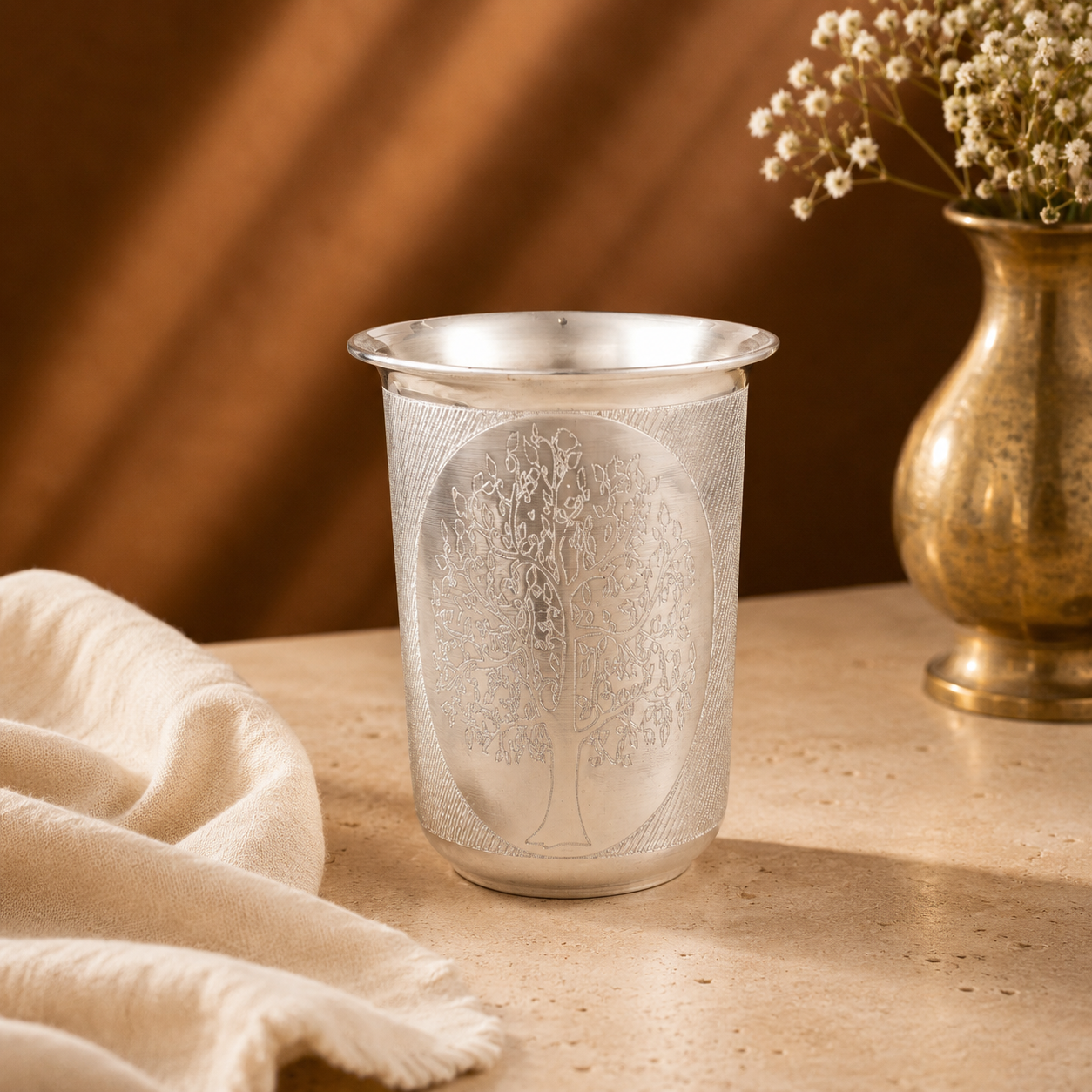 Sacred Tree Silver Glass