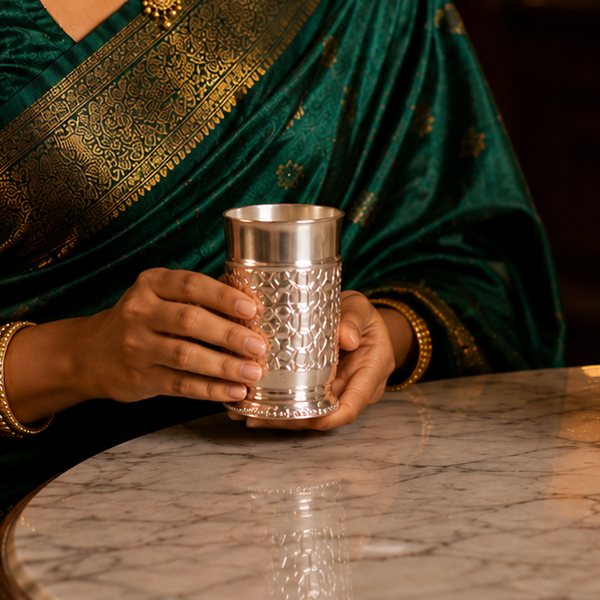 Modern Mosaic Silver Glass