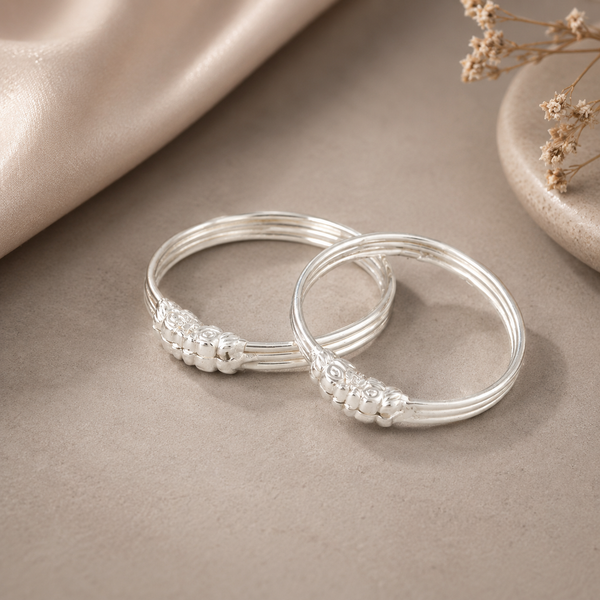Shining Joy Silver Baby Bangles