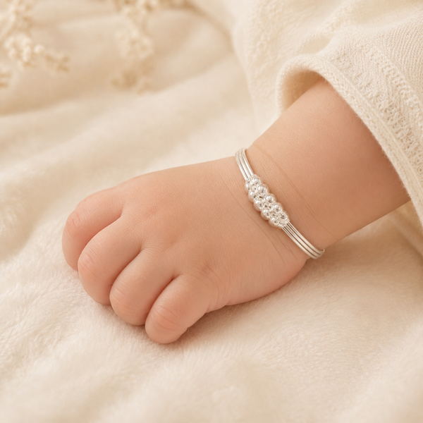 Shining Joy Silver Baby Bangles