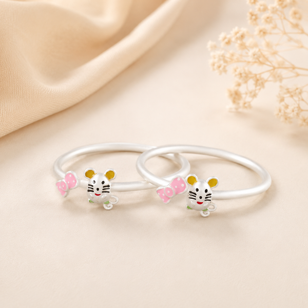 Princess Mouse Silver Baby Bangles
