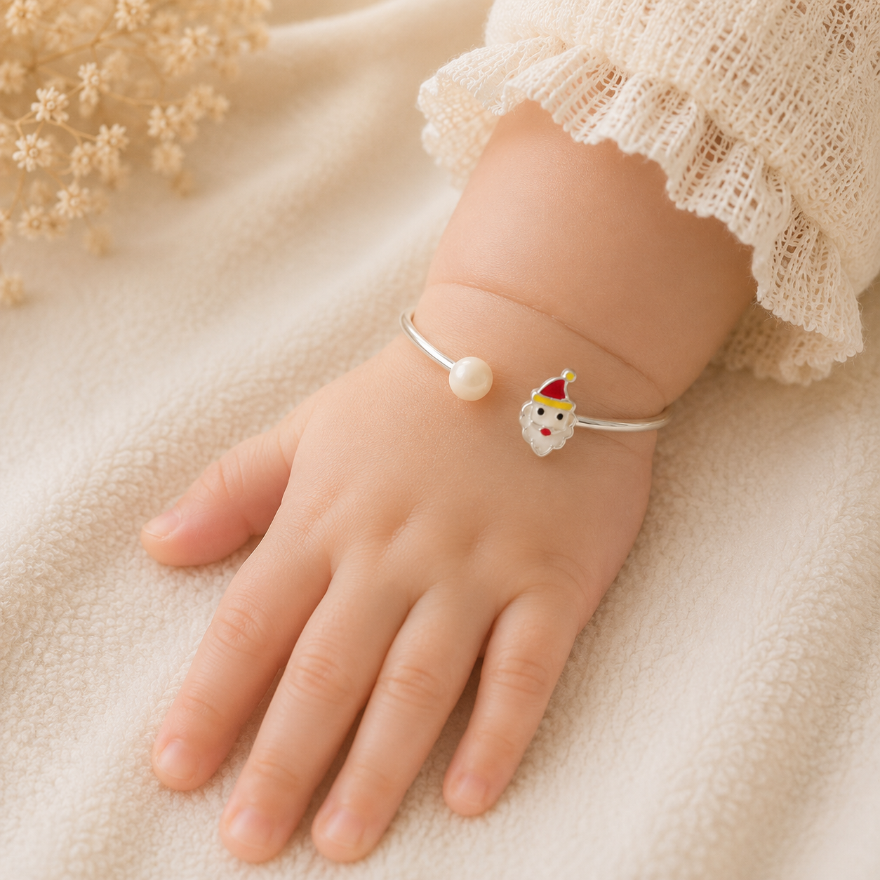 Little Santa Silver Baby Bangles