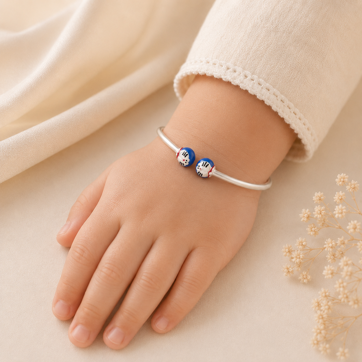 Dora Dream Silver Baby Bangles