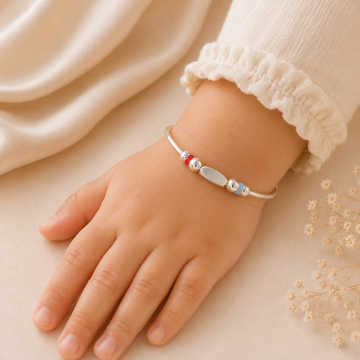 Twinkle Charm Silver Baby Bangles