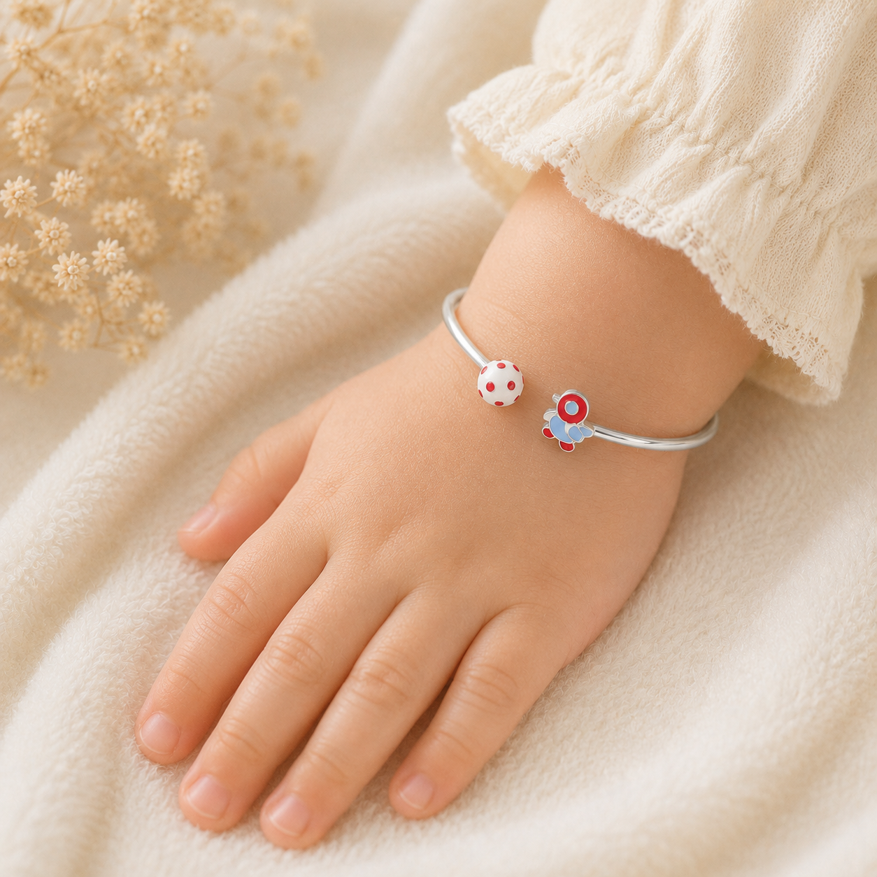 Dreamy Bird Silver Baby Bangles