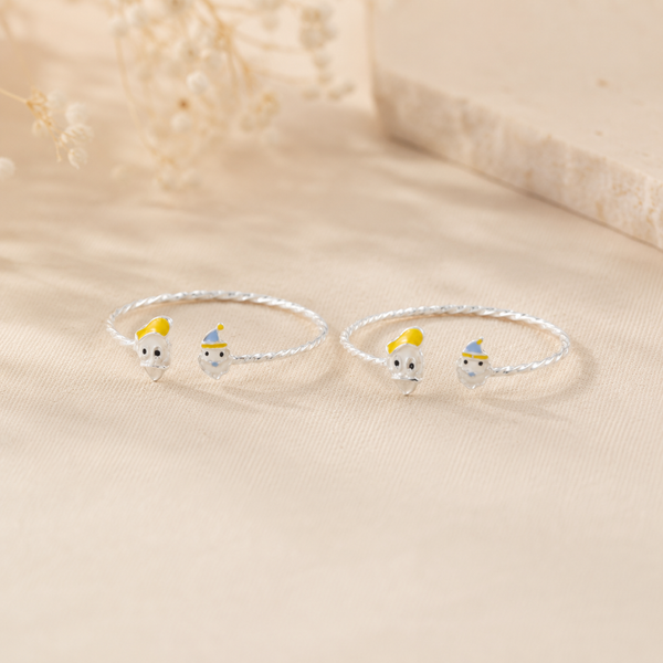 Twin Joy Silver Baby Bangles