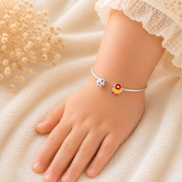 Joyful Doll Silver Baby Bangles