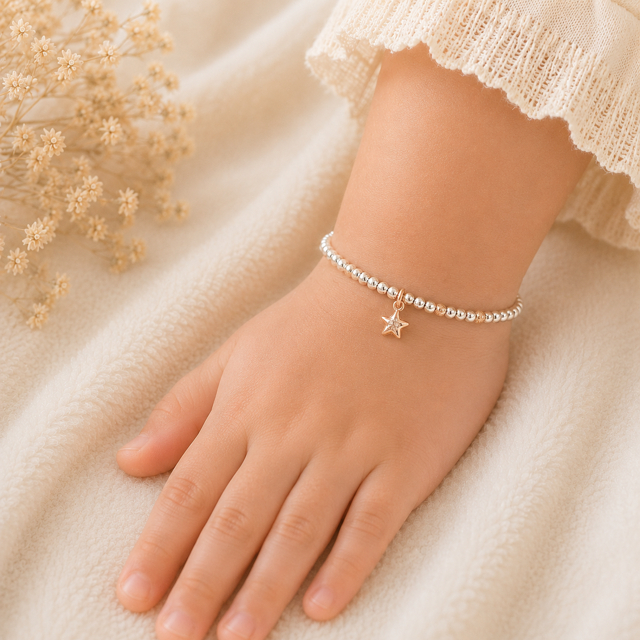 Moonlight Star Silver Bracelet For Kids