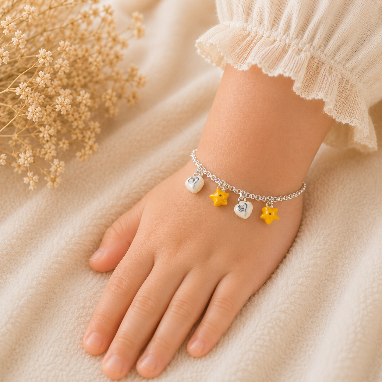 Dreamy Star Charm Silver Bracelet For Kids