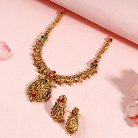 Diya Antique Lakshmi Necklace Set