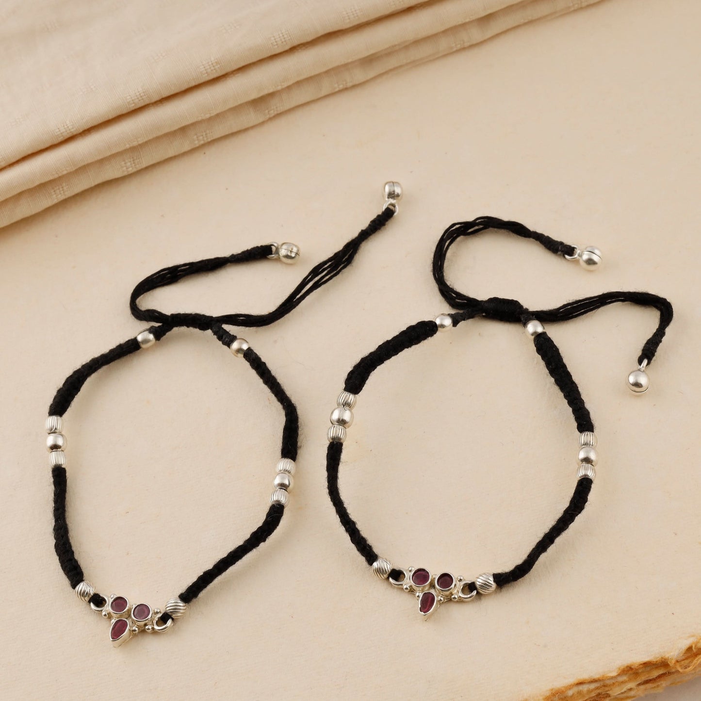 Mishka  Silver Anklets