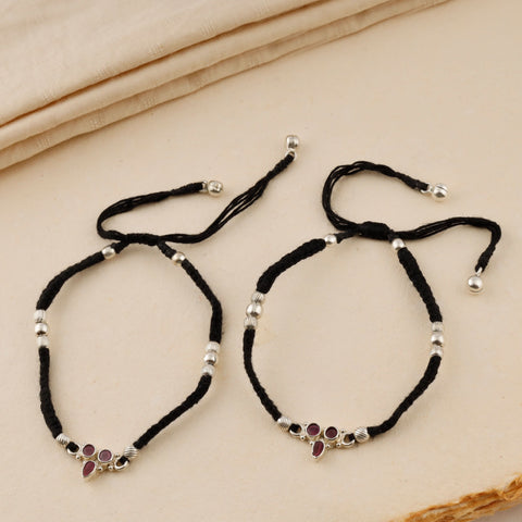 Mishka  Silver Anklets