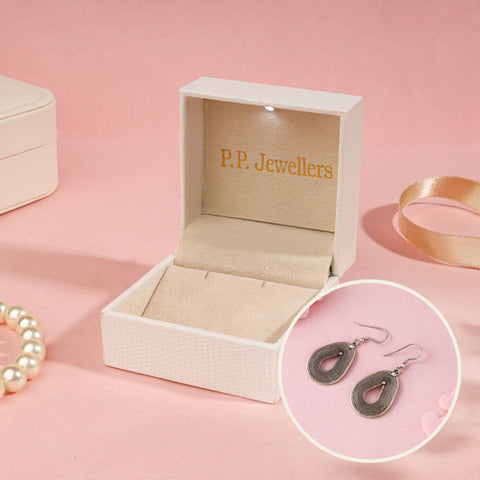 PPJ Trust Box + Engraved Oxidised Silver Earrings