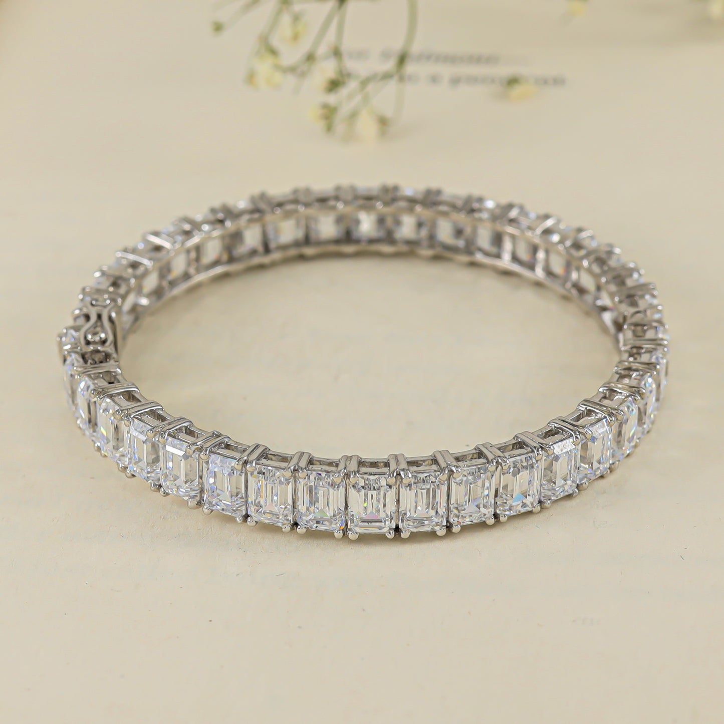 Malvika Classy Swarovski Zirconia Silver Bangle