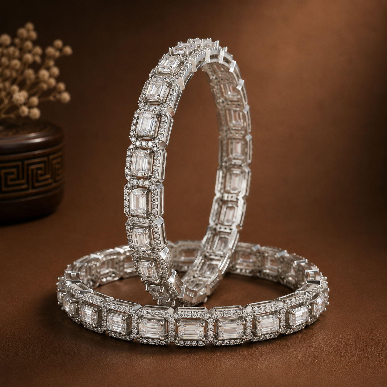 Malvika Silver Bangles