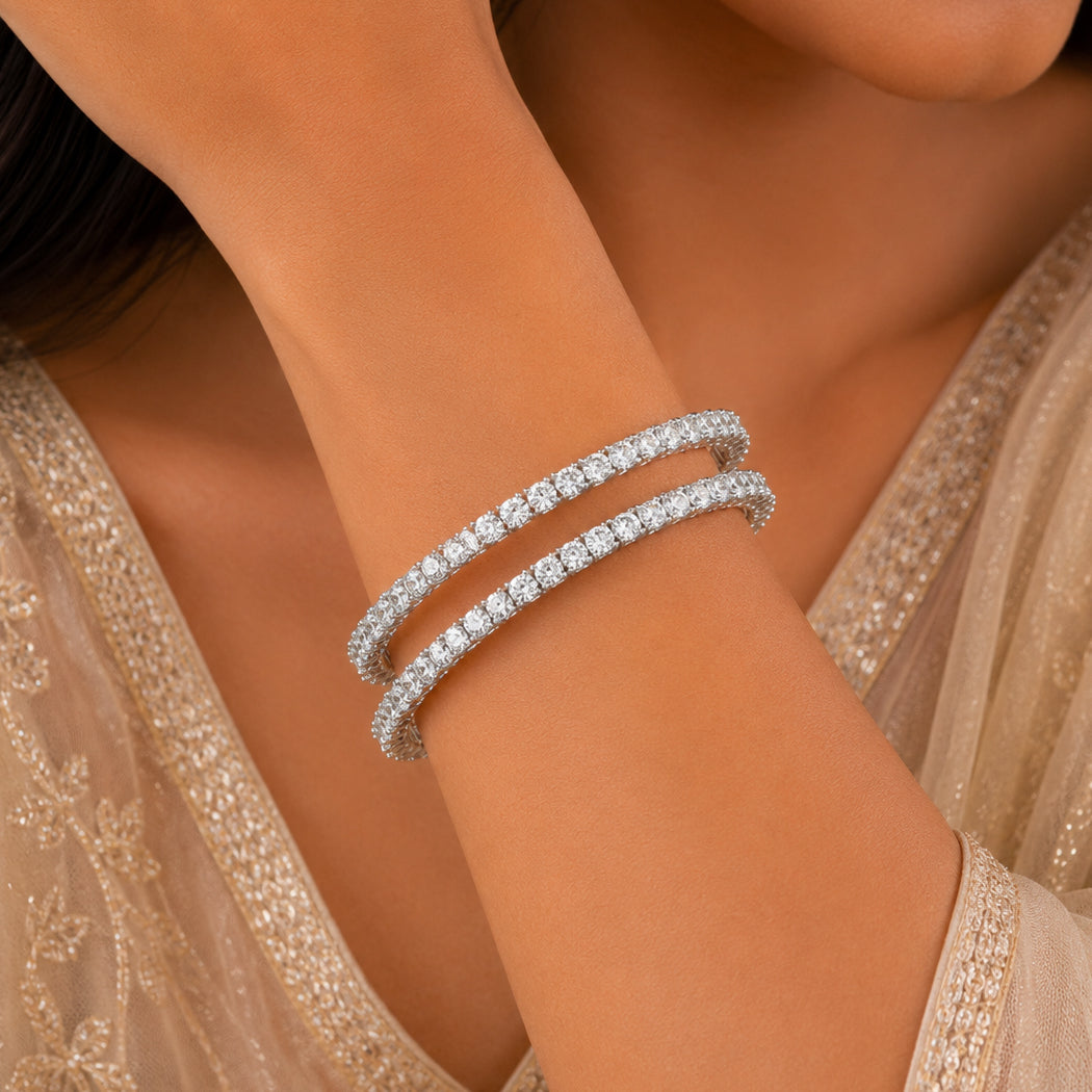 Kaviya Silver Bangles