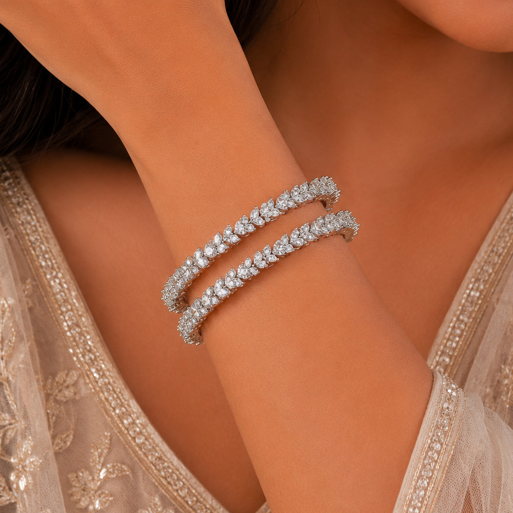 Diana Ethereal Silver Bangles