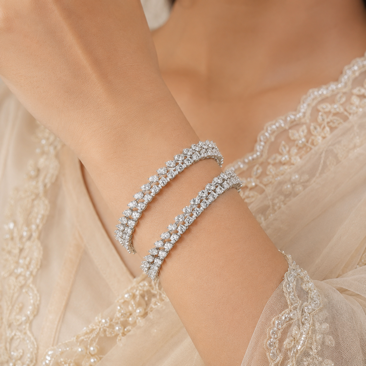 Raima Gleaming Silver Bangles