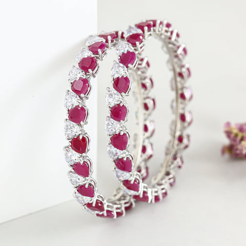 Lavika Charming Swarovski Zirconia Silver Bangles