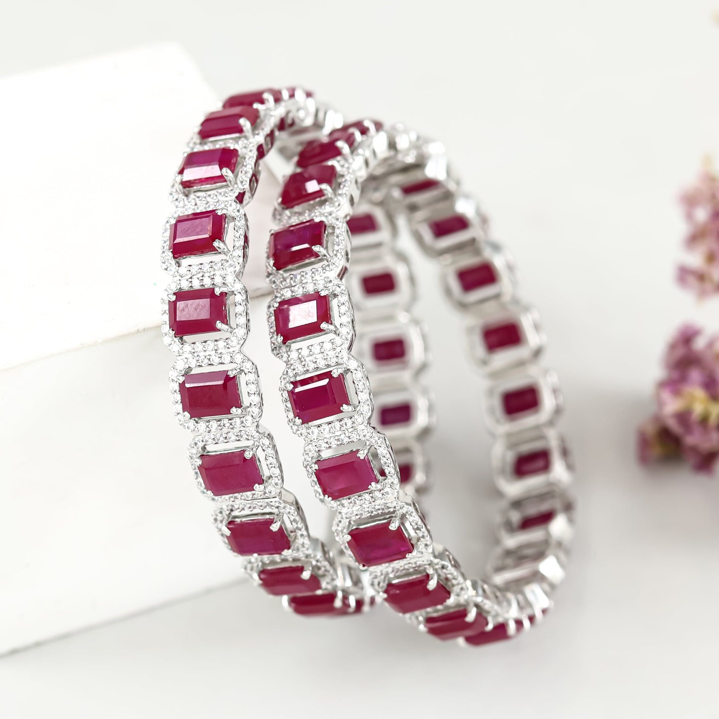 Alvina Precious Swarovski Zirconia Silver Bangles