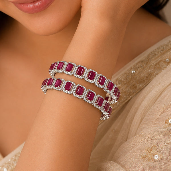 Alvina Precious Silver Bangles