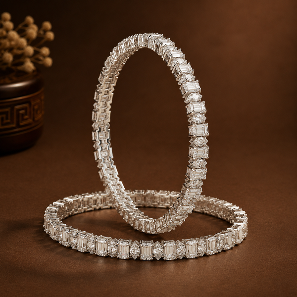 Anika Divine Glow Silver Bangles