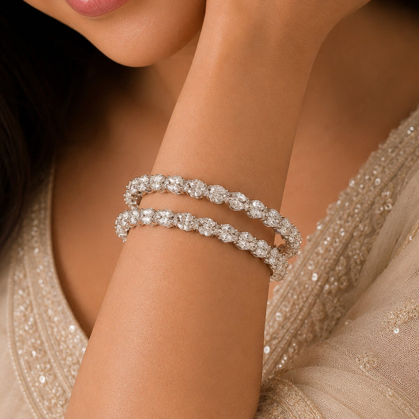 Kaira Classy Silver Bangles