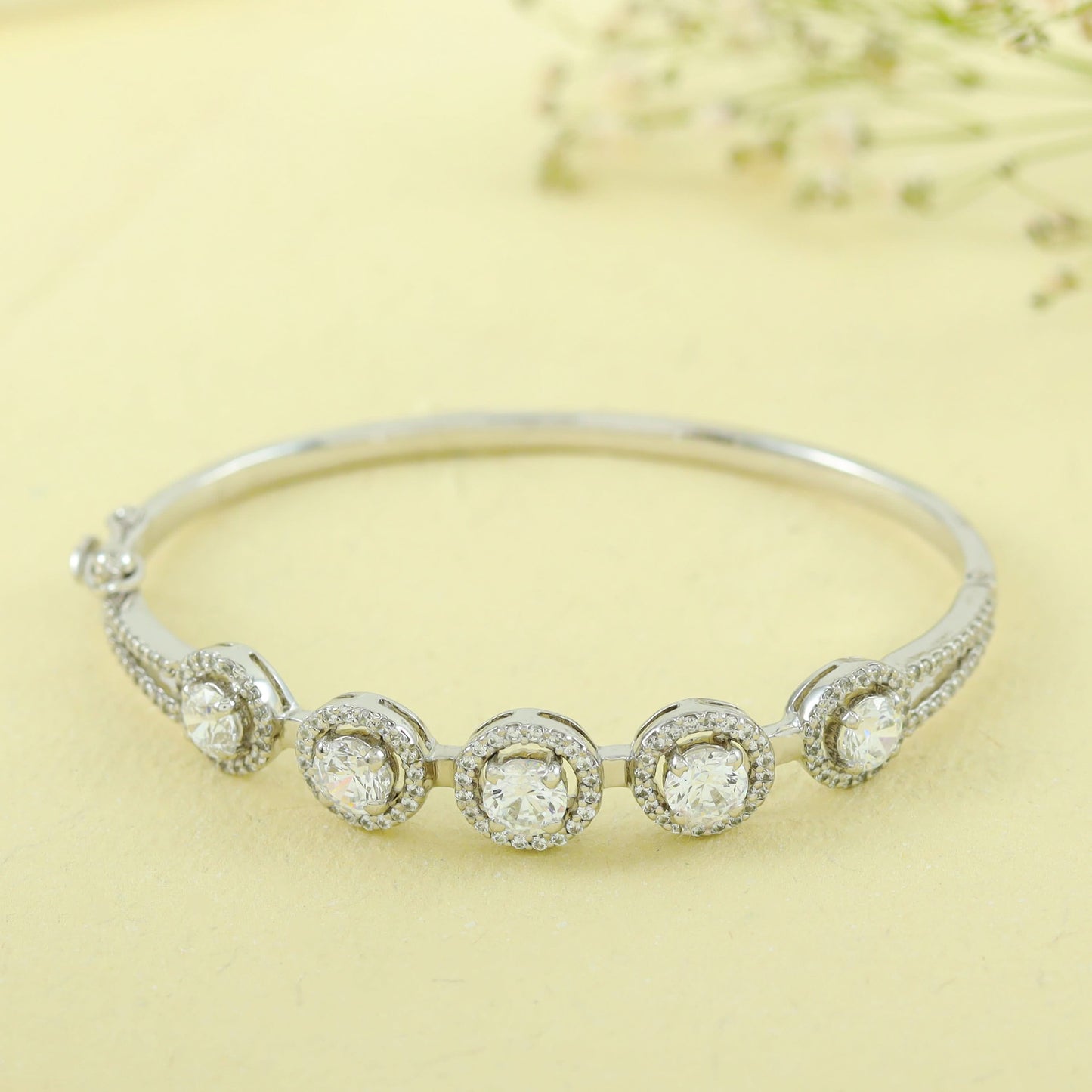 Maurvi Silver Swarovski Bracelet