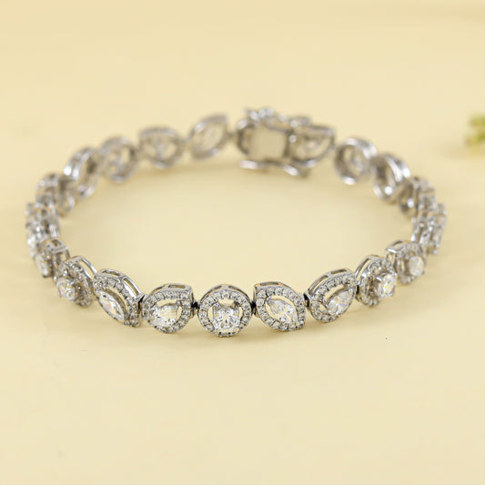 Rimaya Fancy Silver Swarovski Bracelet