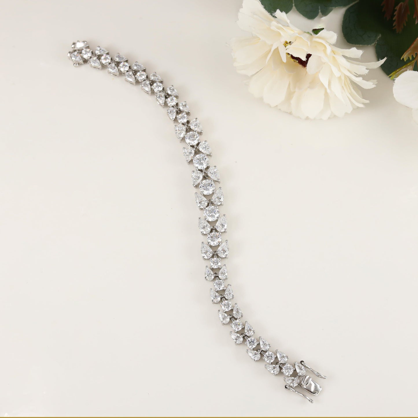 Varnika Fancy Swarovski Zirconia Silver Bracelet