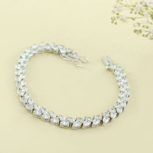 Prachi Stunning Silver Swarovski Bracelet