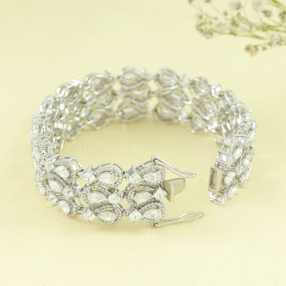 Aarya Stylish Swarovski Zirconia Silver Bracelet