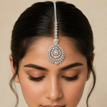 Anvi Dazzling Silver Maang Tika