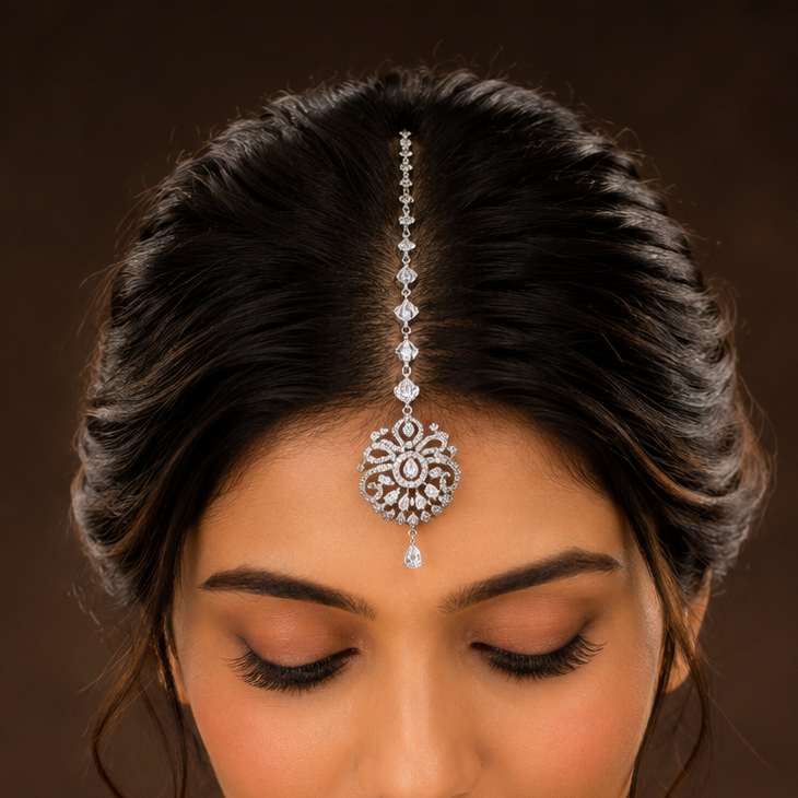 Simran Emerald Radiance Maang Tika