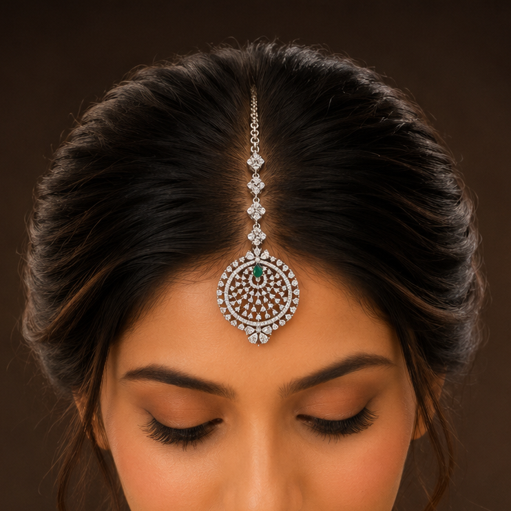Nidhi Lovely Silver Maang Tika