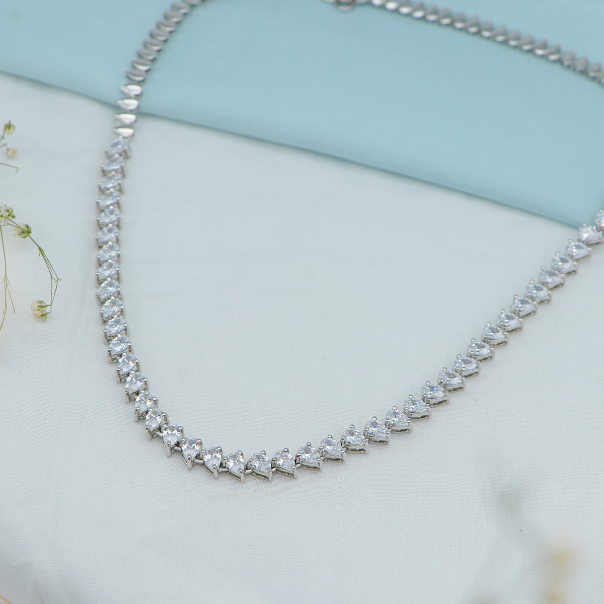 Isha Silver Necklace with Swarovski Zirconia