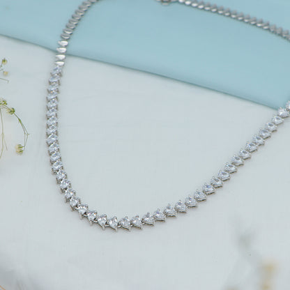Isha Silver Necklace with Swarovski Zirconia