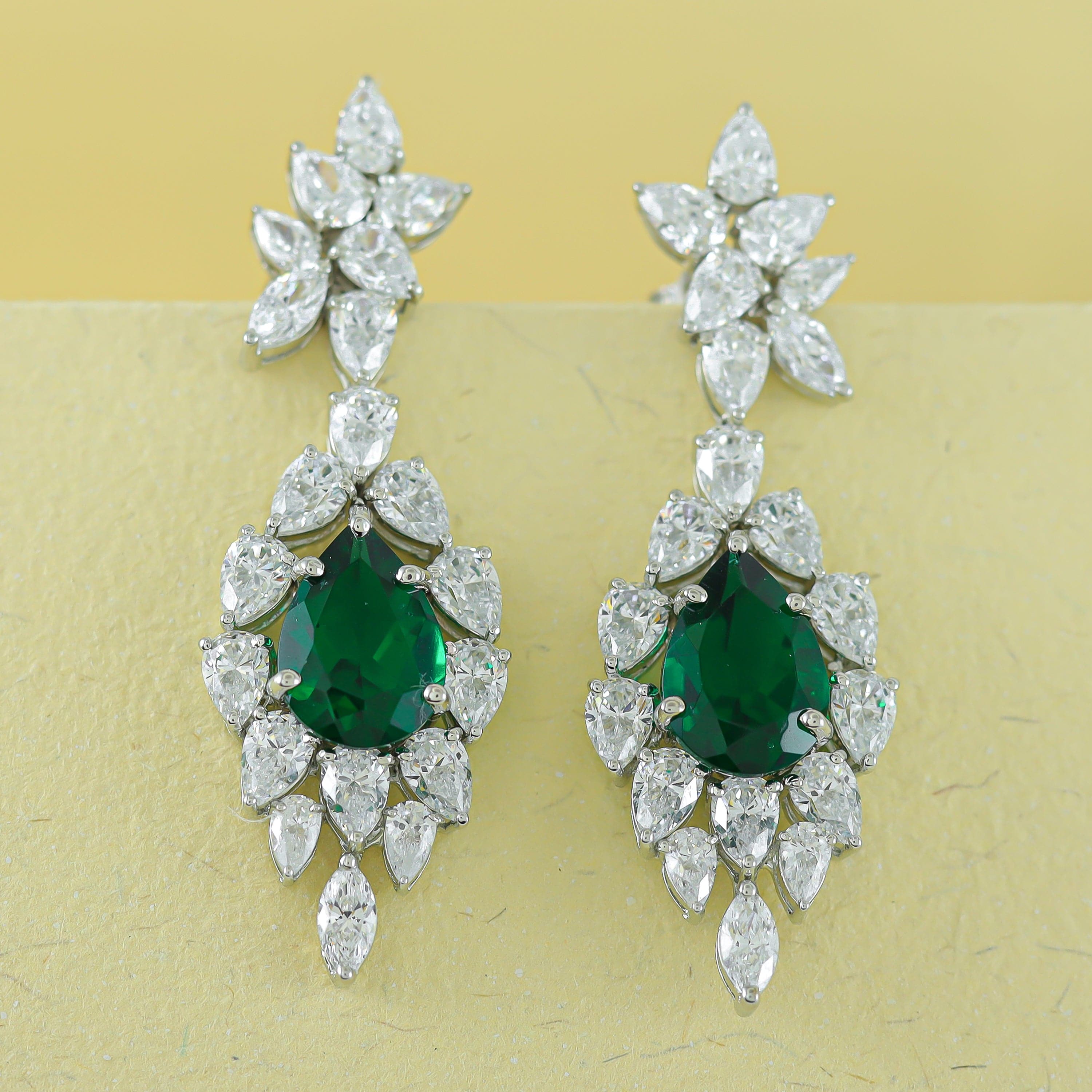 Leena Ravishing Swarovski Silver Earrings – PP Jewellers