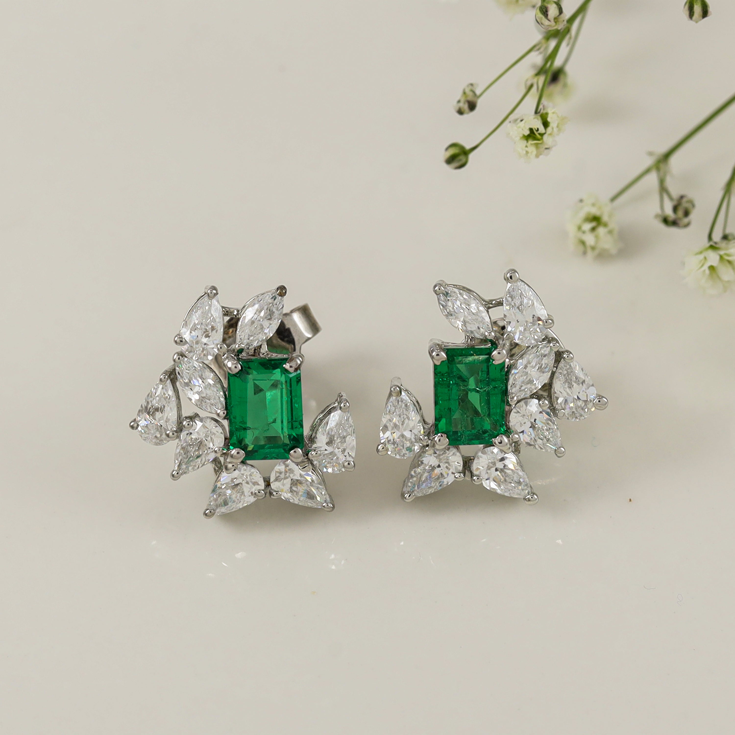 Swarovski White Opal and Fuchsia Crystal Drop Earrings | Vintage Style