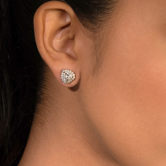 Classy Heart Shaped Silver Earrings with Swarovski Zirconia