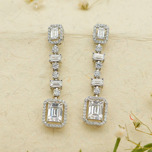 Vanshi Eclectic Silver Swarovski Earrings