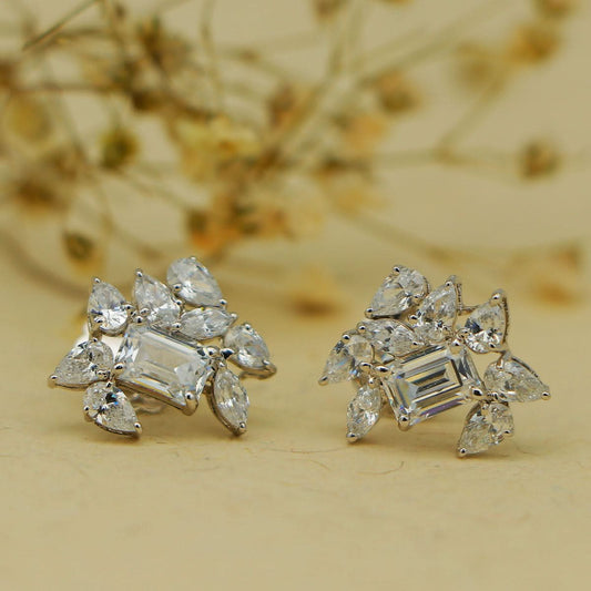 Khushi Gleaming Silver Swarovski Earrings